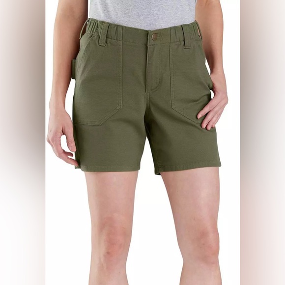 Carhartt Pants - NWT Carhartt Rugged Flex Relaxed Fit Green Canvas Work Short